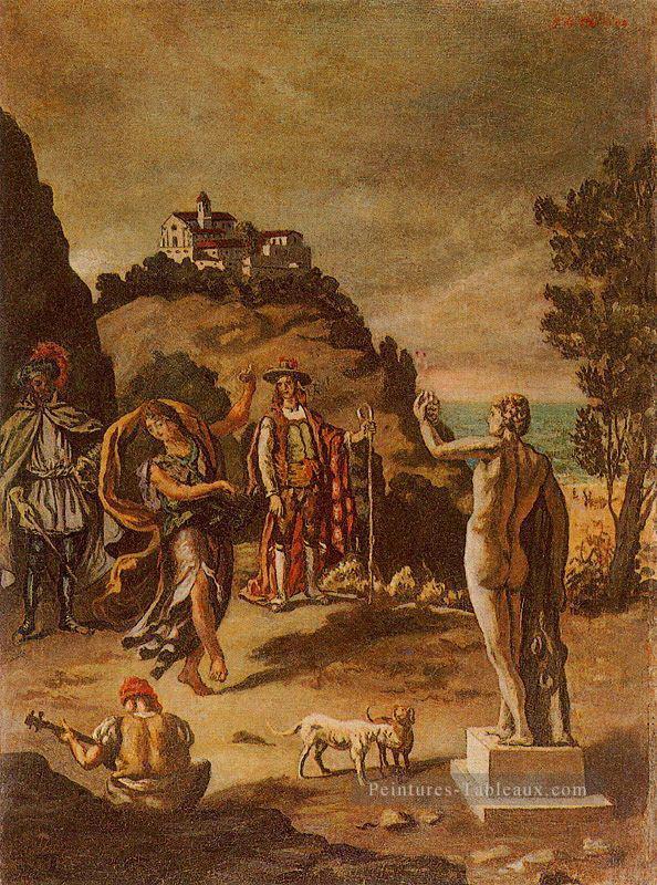 scènes rurales avec paysage Giorgio de Chirico surréalisme métaphysique Peintures à l'huile